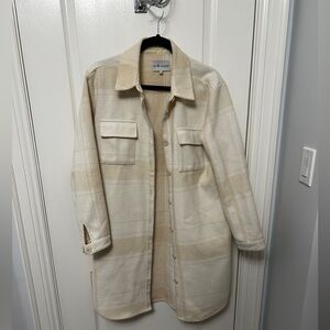 Cream Plaid Utility Jacket